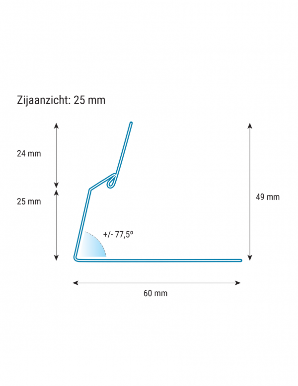 prijskaarthouder_25mm_afmetingen_exceet