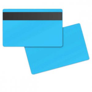 Plastic pas met magneetstrip blauw