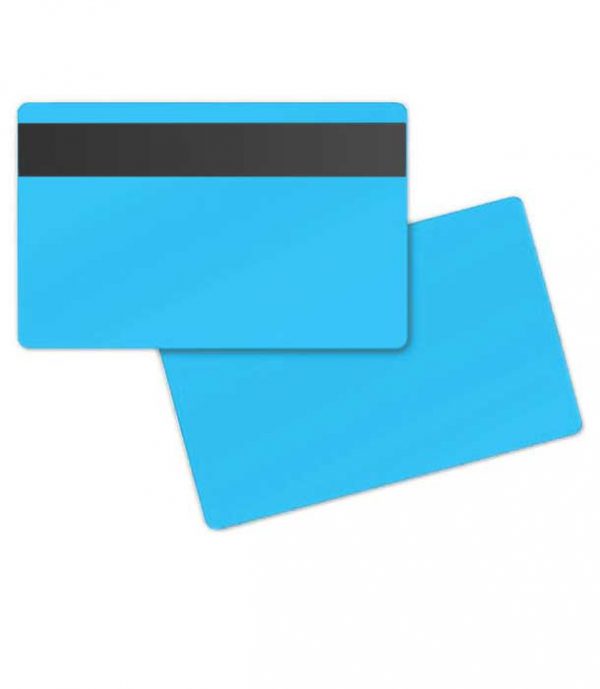 Plastic pas met magneetstrip blauw